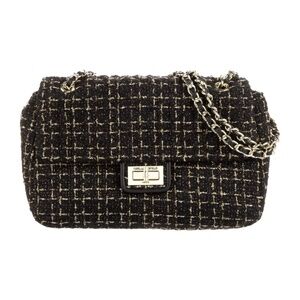 Karl Lagerfeld Leather-Trim Tweed Crossbody/Shoulder Bag